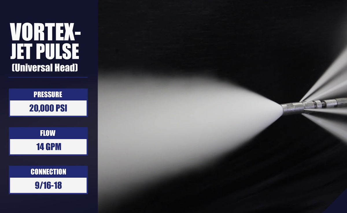 VortexJet Pulse Hogedruk Nozzles 1000 1400 bar Projetting